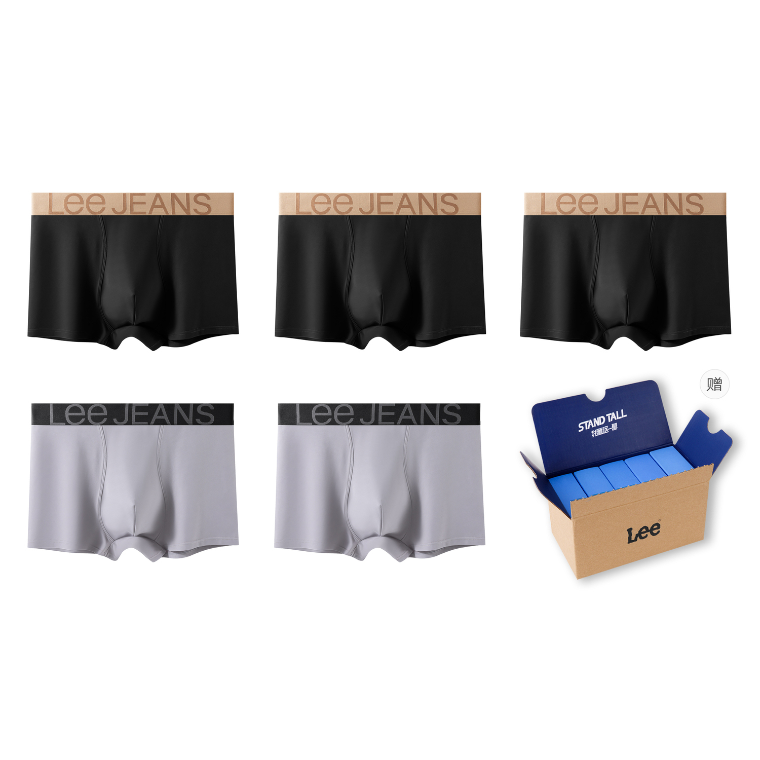 Мужские трусы бокс 5 штук Lee, серый
Мужские трусы бокс 5 штук Lee, серый