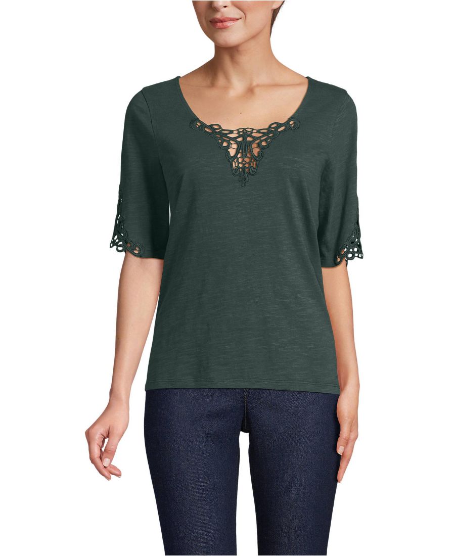 Женская футболка с рукавами до локтя и кружевной отделкой Lands' End, Evening forest, Зеленый, Женская футболка с рукавами до локтя и кружевной отделкой Lands' End, Evening forest
Женская футболка с рукавами до локтя и кружевной отделкой Lands' End, Evening forest, Зеленый, Женская футболка с рукавами до локтя и кружевной отделкой Lands' End, Evening forest