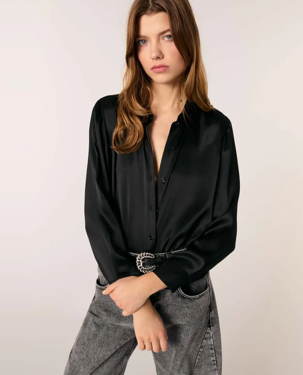 Женская шелковая рубашка Maje, черный
Женская шелковая рубашка Maje, черный