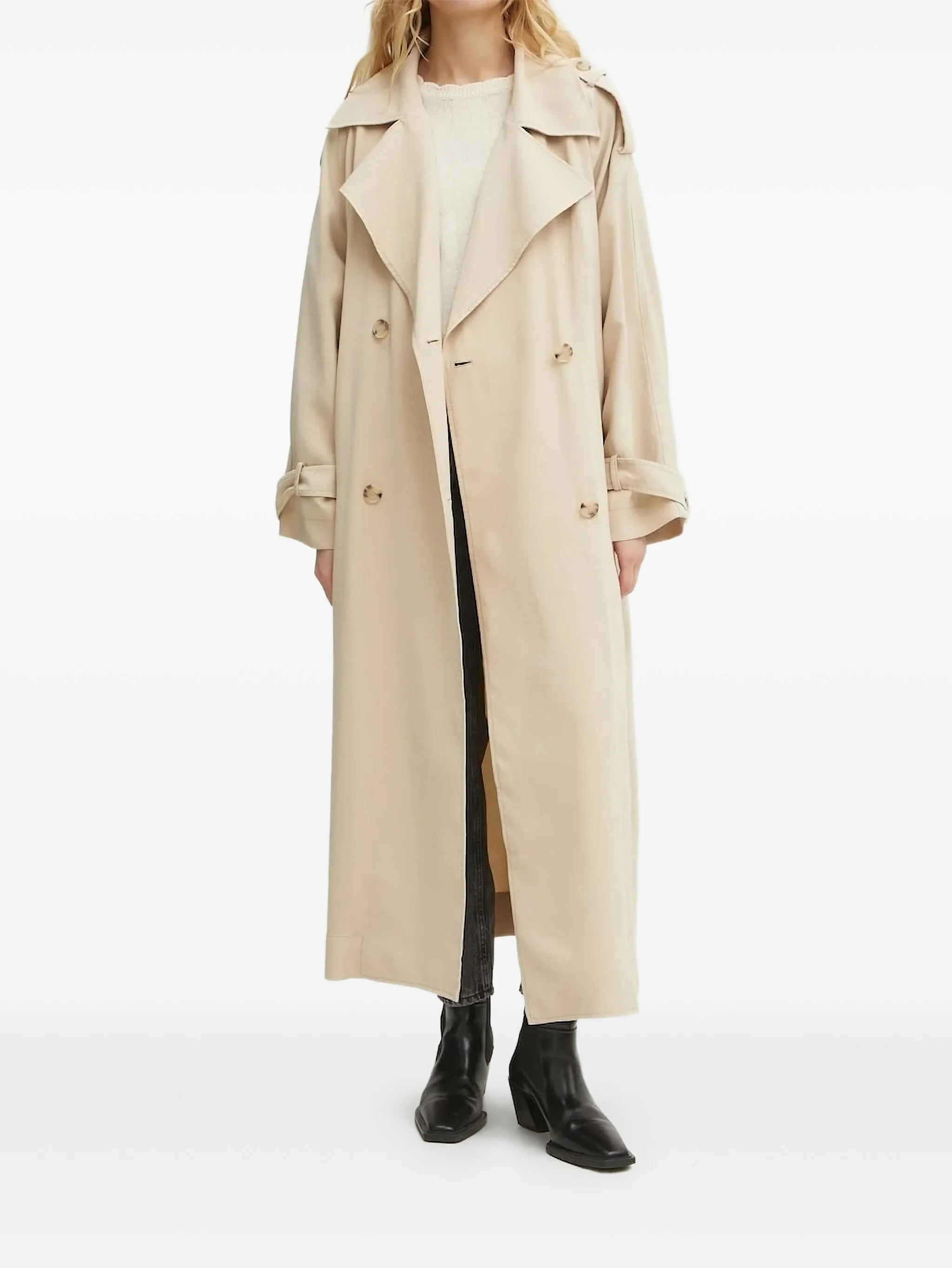 Двубортный тренч с поясом Boss, бежевый
Двубортный тренч с поясом Boss, бежевый