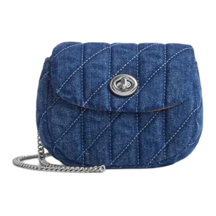COACH Замковая джинсовая кроссбоди миниатюрная женская сумка через плечо синяя
COACH Замковая джинсовая кроссбоди миниатюрная женская сумка через плечо синяя