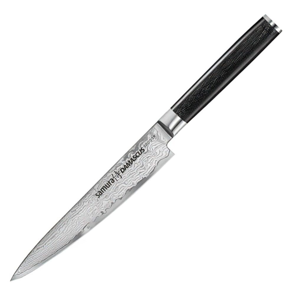 Универсальный нож Samura DAMASCUS, 67-слойный кухонный нож, 6,0 дюйма/150 мм, дамасский нож
Универсальный нож Samura DAMASCUS, 67-слойный кухонный нож, 6,0 дюйма/150 мм, дамасский нож