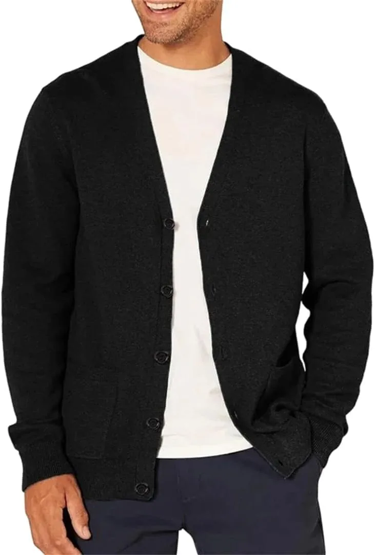 Мужской кардиган с V-образным вырезом из шерстяной смеси
Мужской кардиган с V-образным вырезом из шерстяной смеси