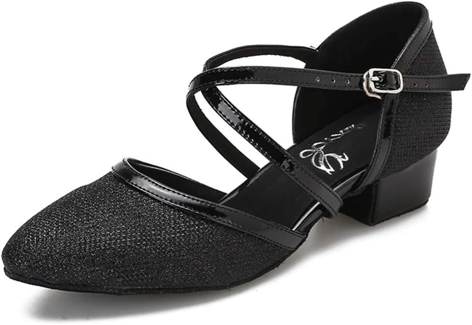 Туфли для бальных танцев с закрытым носком, низкий каблук, блестящие, для женщин, сальса, латина, свадебные, вечерние, каблук 1 1/5 см, S11-1 Hxyoo, черный
Туфли для бальных танцев с закрытым носком, низкий каблук, блестящие, для женщин, сальса, латина, свадебные, вечерние, каблук 1 1/5 см, S11-1 Hxyoo, черный