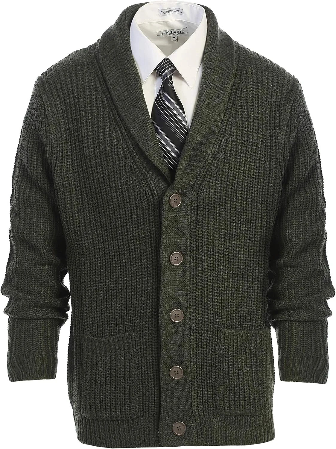 Кардиган Gioberti мужской с воротником-шалью
Кардиган Gioberti мужской с воротником-шалью