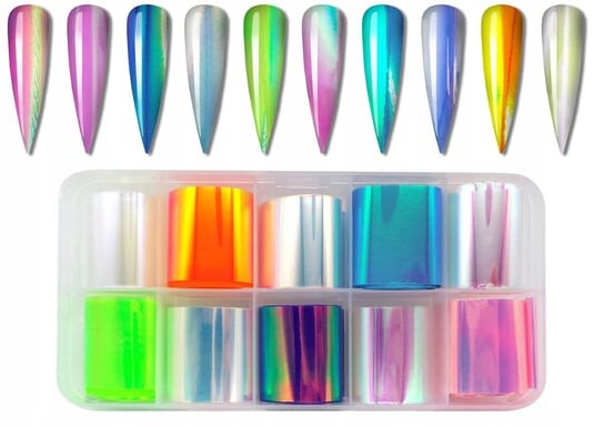 Трансферная фольга 10х2,5см, набор Опаловая Русалка, 10 шт., Frezarkowo
Трансферная фольга 10х2,5см, набор Опаловая Русалка, 10 шт., Frezarkowo