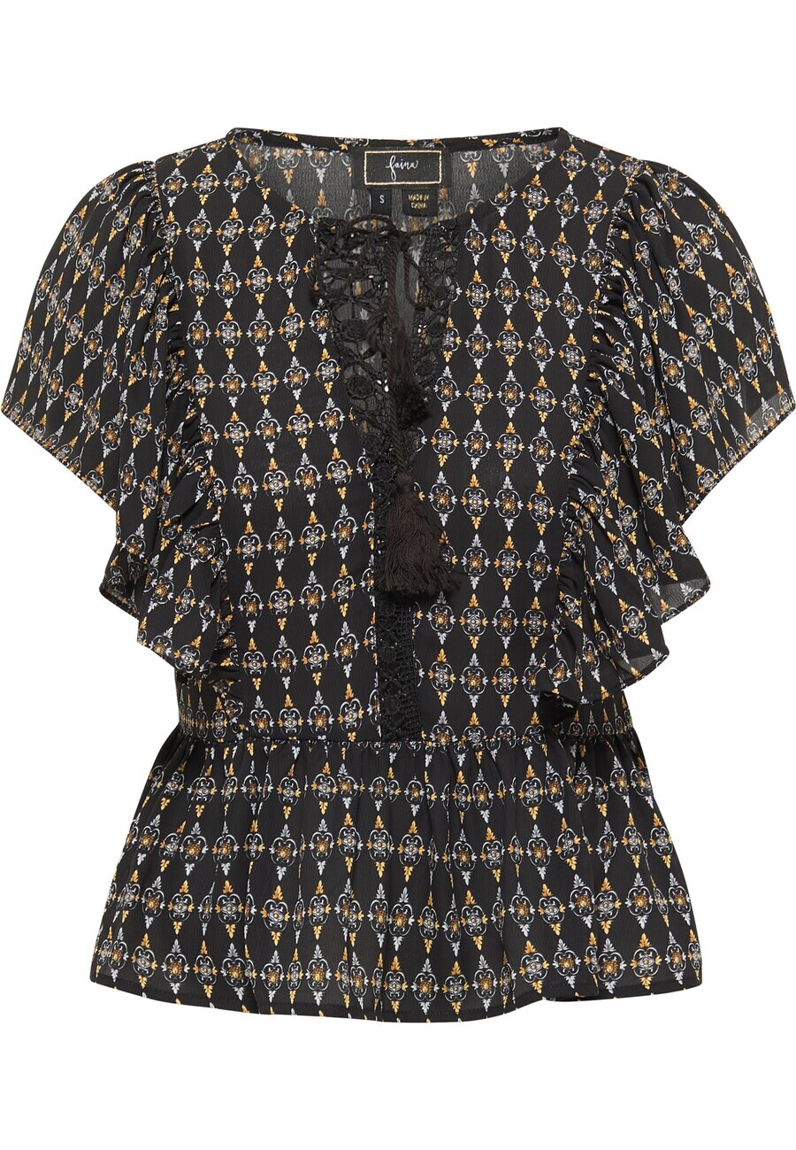 Блузка с коротким рукавом faina Blouse, черный 
Блузка с коротким рукавом faina Blouse, черный