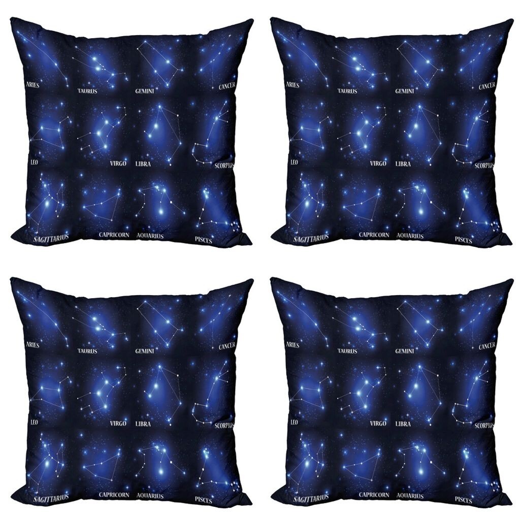 ABAKUHAUS Constellation Набор чехлов для подушек (4 предмета), набор знаков зодиака, современная двусторонняя цифровая печать, 40 см x 40 см, темно-синий, синий, белый
ABAKUHAUS Constellation Набор чехлов для подушек (4 предмета), набор знаков зодиака, современная двусторонняя цифровая печать, 40 см x 40 см, темно-синий, синий, белый