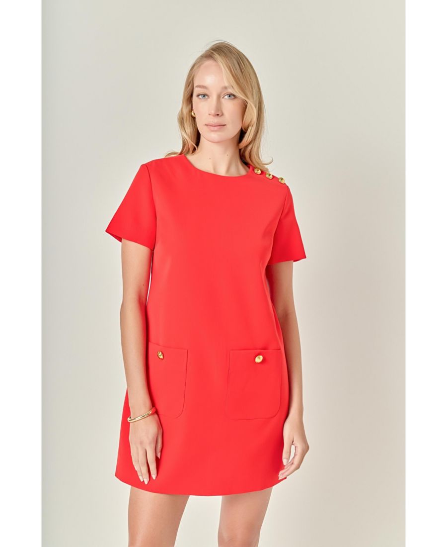 Женское мини-платье с золотыми пуговицами English Factory, Red
Женское мини-платье с золотыми пуговицами English Factory, Red
