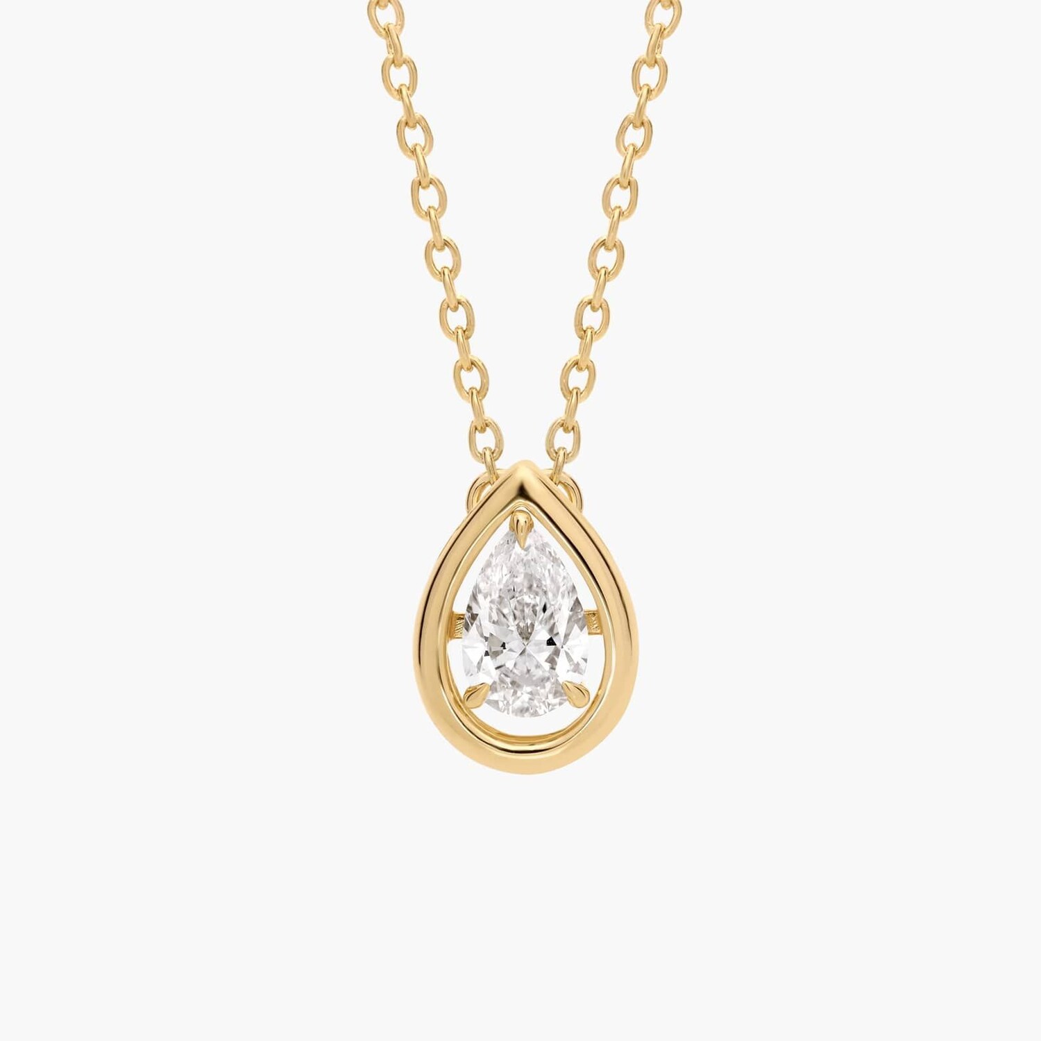 Подвеска-солитер с выращенным в лаборатории бриллиантом грушевидной огранки из желтого золота 14 карат (1/2 карата). Blue Nile 
Подвеска-солитер с выращенным в лаборатории бриллиантом грушевидной огранки из желтого золота 14 карат (1/2 карата). Blue Nile