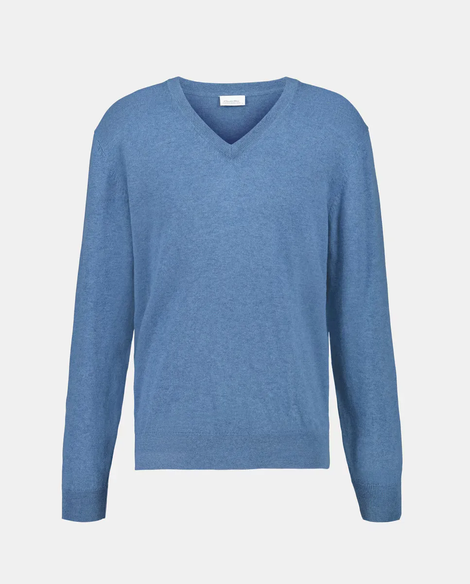Мужской джемпер с V-образным вырезом из гладкой мериносовой шерсти Emidio Tucci, индиго/синий
Мужской джемпер с V-образным вырезом из гладкой мериносовой шерсти Emidio Tucci, индиго/синий