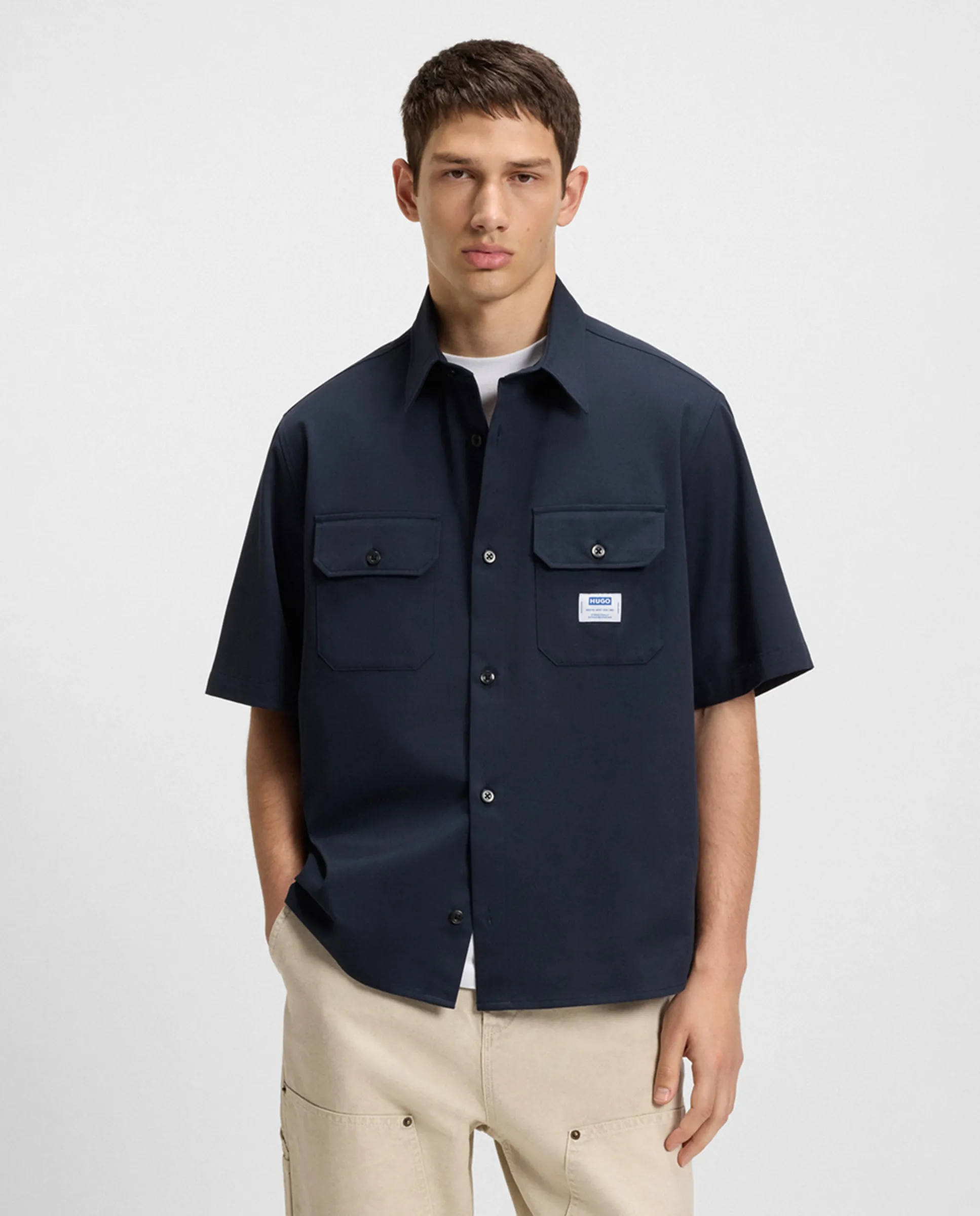 Мужская рубашка с коротким рукавом Hugo, синий
Мужская рубашка с коротким рукавом Hugo, синий