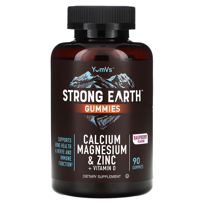 YumVs, Жевательные мармеладки Strong Earth, кальций, магний и цинк + витамин D, малина, 90 жевательных таблеток
YumVs, Жевательные мармеладки Strong Earth, кальций, магний и цинк + витамин D, малина, 90 жевательных таблеток