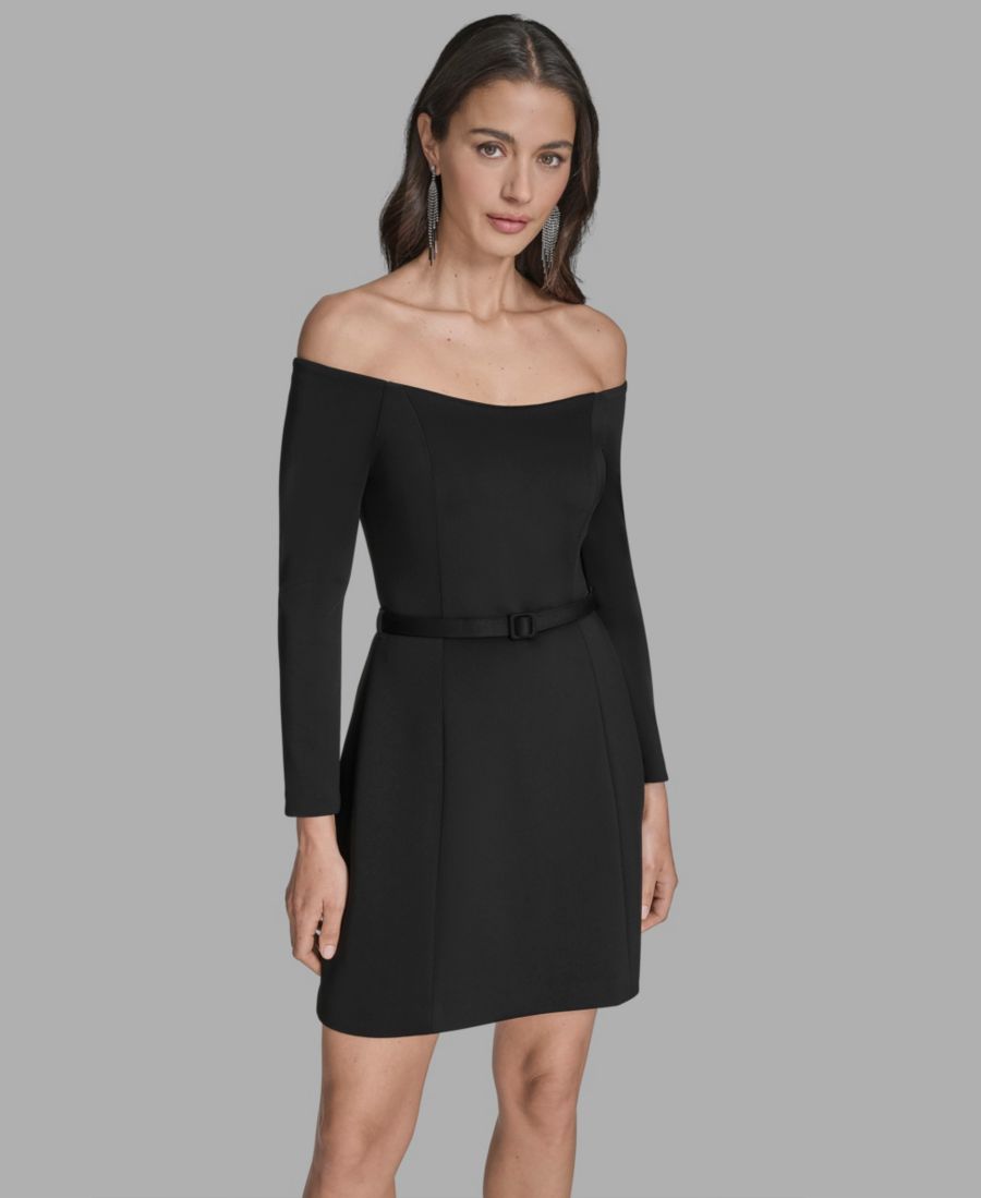 Женское платье из ткани дайвинг с открытыми плечами и поясом BCBG, Black
Женское платье из ткани дайвинг с открытыми плечами и поясом BCBG, Black