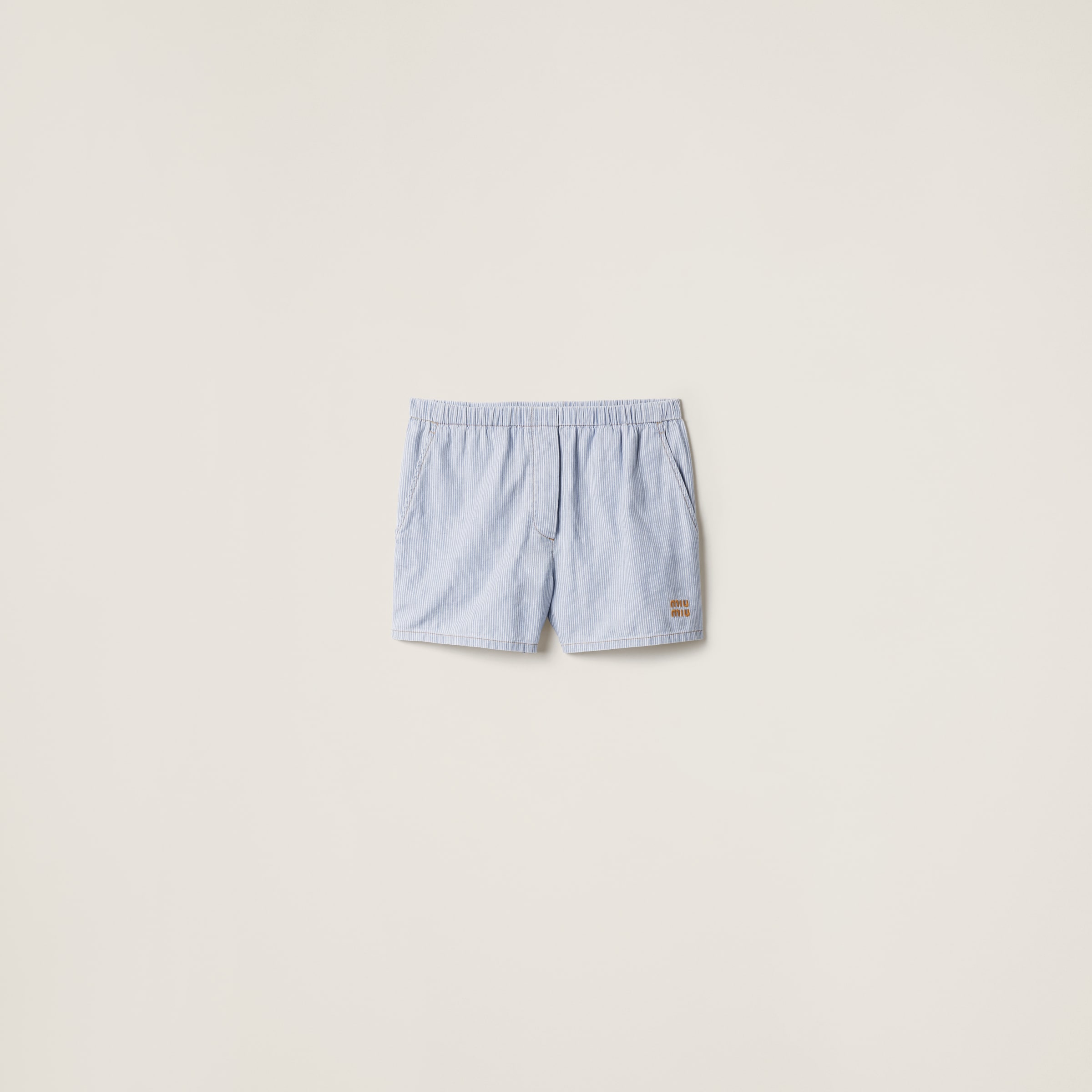 Бермудасы из полосатого шамбре MIU MIU, сапфирово-синий
Бермудасы из полосатого шамбре MIU MIU, сапфирово-синий