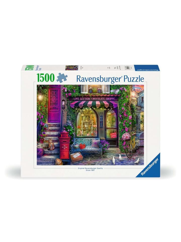 Пазл Ravensburger из 1500 деталей: «Любовные письма и шоколад» в красочном исполнении
Пазл Ravensburger из 1500 деталей: «Любовные письма и шоколад» в красочном исполнении
