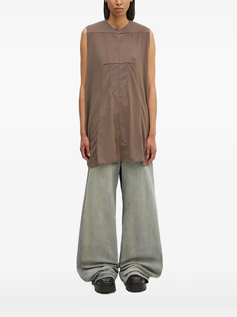 Топ без рукавов со вставками Rick Owens DRKSHDW, коричневый
Топ без рукавов со вставками Rick Owens DRKSHDW, коричневый