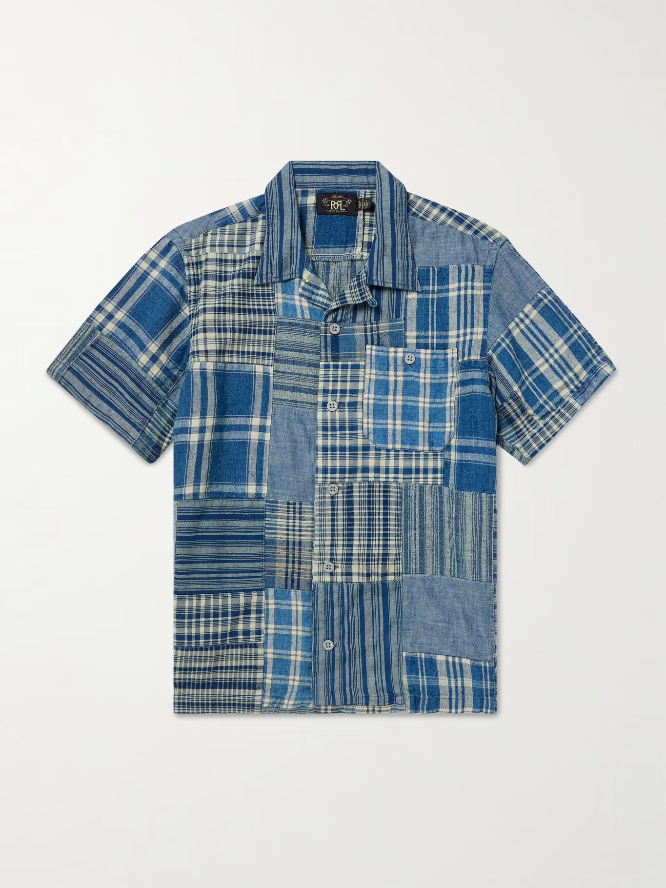 Рубашка из смеси хлопка и льна с отложным воротником в стиле пэчворк RRL, синий
Рубашка из смеси хлопка и льна с отложным воротником в стиле пэчворк RRL, синий