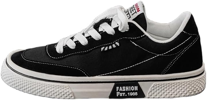 Мужские и женские повседневные кроссовки - низкие шнурованные обувь с полосатыми и однотонными вариантами, прочная подошва из ПВХ, верх и подкладка из дышащей ткани Clolinde, черный
Мужские и женские повседневные кроссовки - низкие шнурованные обувь с полосатыми и однотонными вариантами, прочная подошва из ПВХ, верх и подкладка из дышащей ткани Clolinde, черный