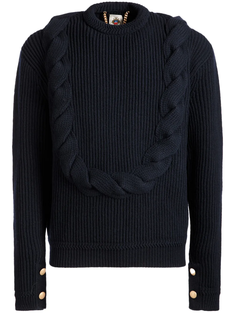 Шерстяной джемпер с драпировкой из коллаборации с Adrien Brody Bally, синий
Шерстяной джемпер с драпировкой из коллаборации с Adrien Brody Bally, синий