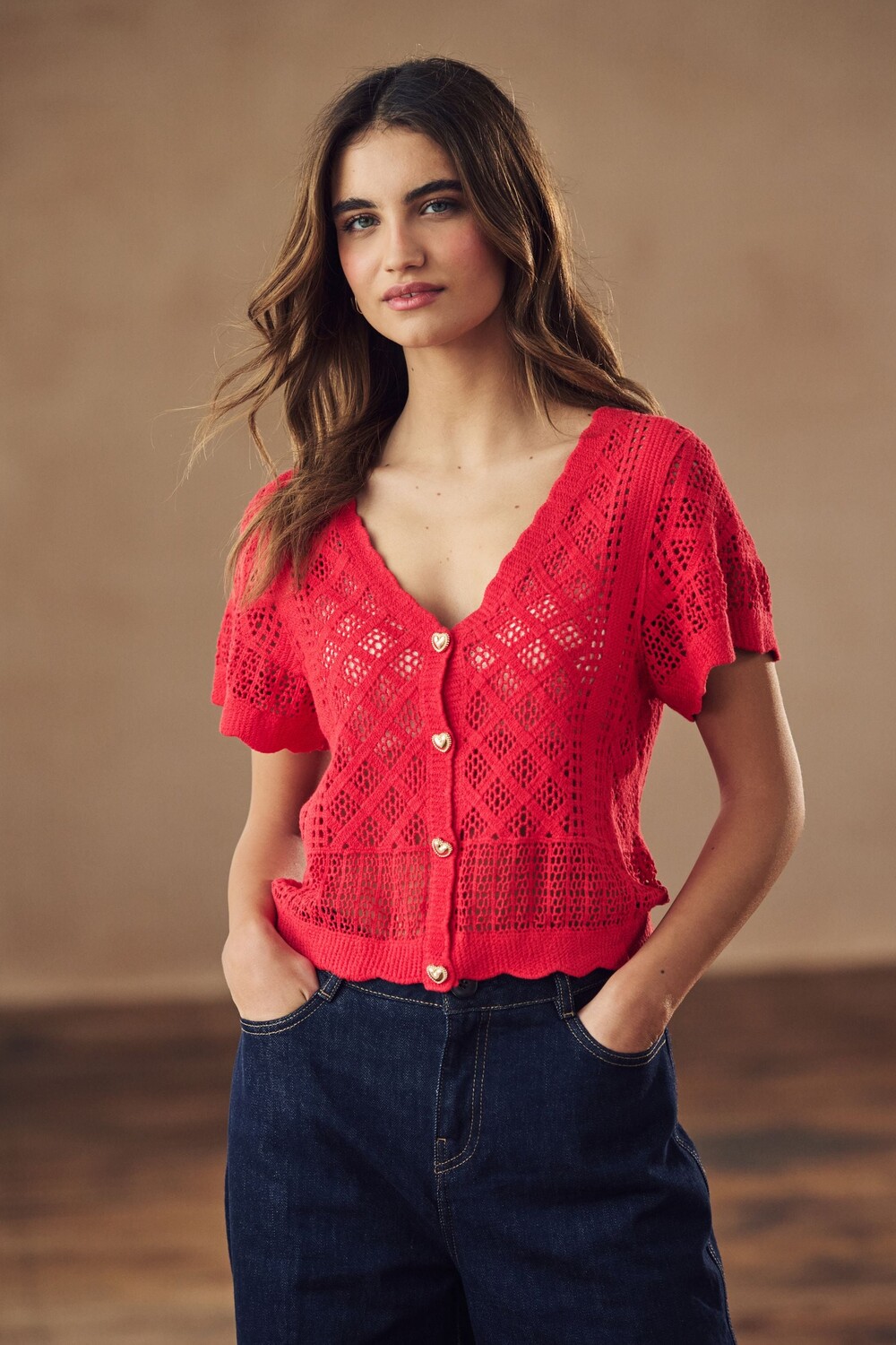 100% хлопок, короткий рукав, трикотажный топ на пуговицах Next, красный
100% хлопок, короткий рукав, трикотажный топ на пуговицах Next, красный