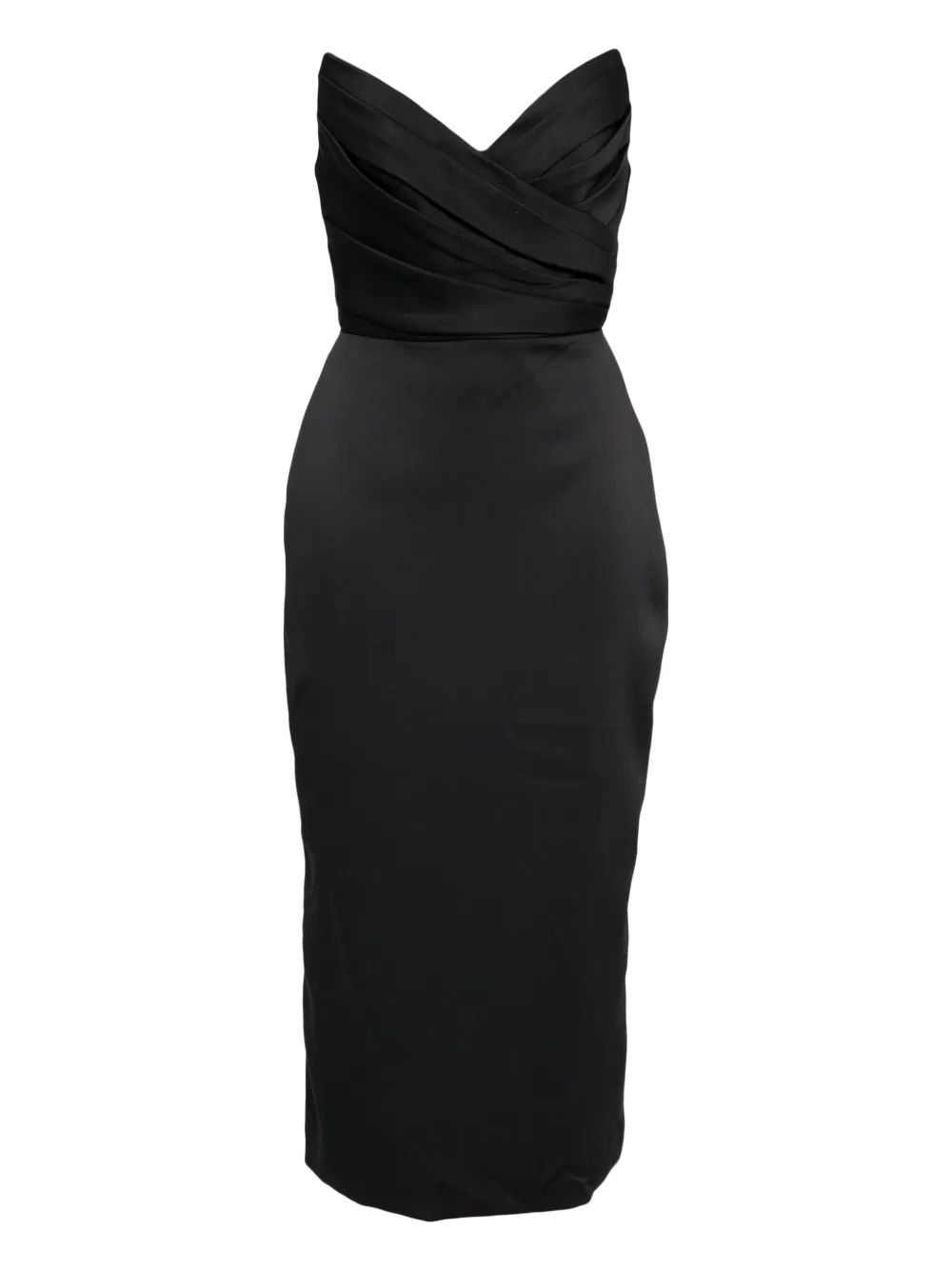 Коктейльное платье без бретелей с драпировкой Amsale, черный
Коктейльное платье без бретелей с драпировкой Amsale, черный