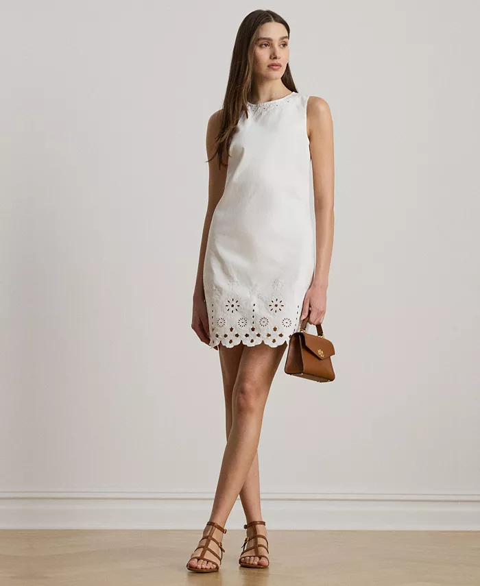 Женское платье-сорочка без рукавов из денима с ажурной строчкой Lauren Ralph Lauren, белый
Женское платье-сорочка без рукавов из денима с ажурной строчкой Lauren Ralph Lauren, белый