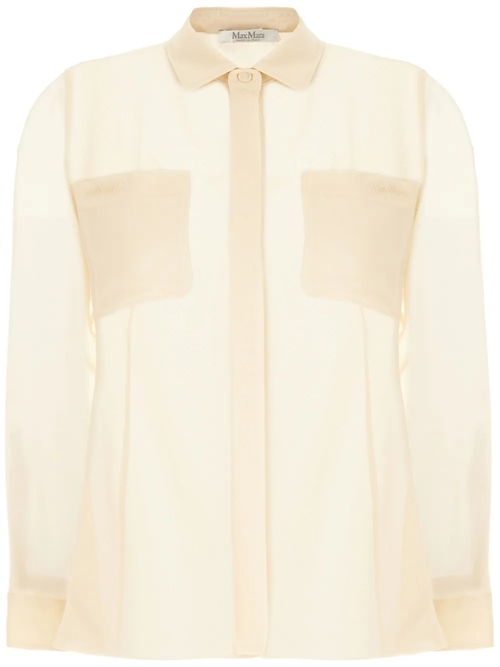 Шелковая рубашка с вышитым логотипом MAX MARA, нейтральный
Шелковая рубашка с вышитым логотипом MAX MARA, нейтральный