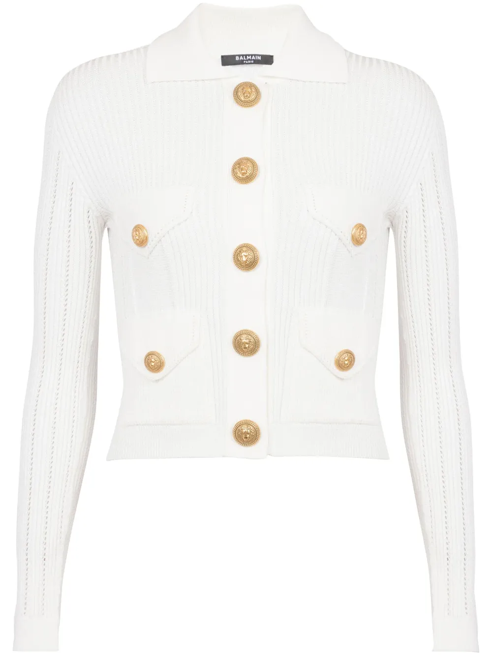 Кардиган в рубчик на пуговицах BALMAIN, белый
Кардиган в рубчик на пуговицах BALMAIN, белый