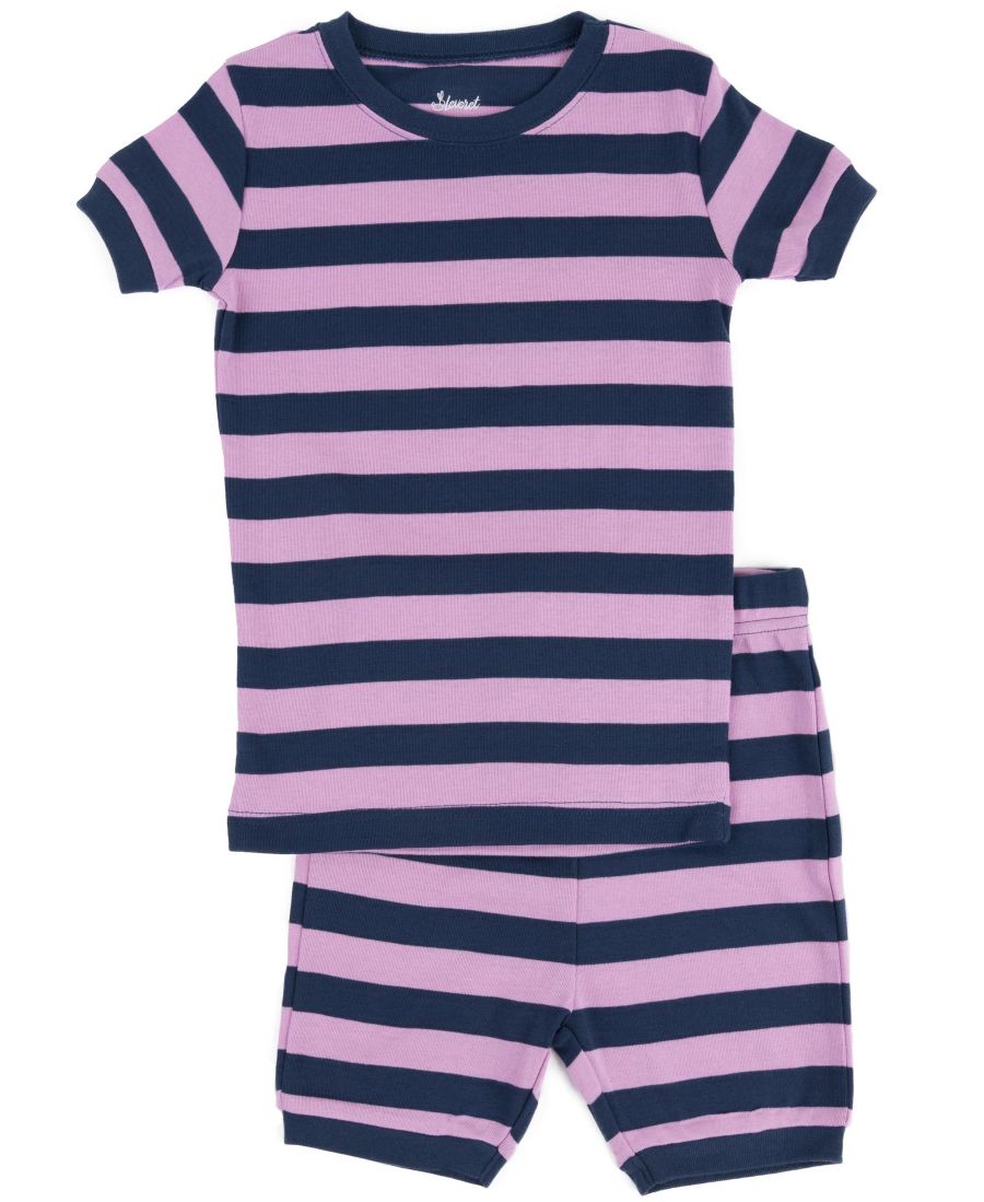 Детская хлопковая двухсекционная праздничная пижама из полосатой ткани с коротким рукавом, состоящая из двух частей Leveret, Purple & navy
Детская хлопковая двухсекционная праздничная пижама из полосатой ткани с коротким рукавом, состоящая из двух частей Leveret, Purple & navy