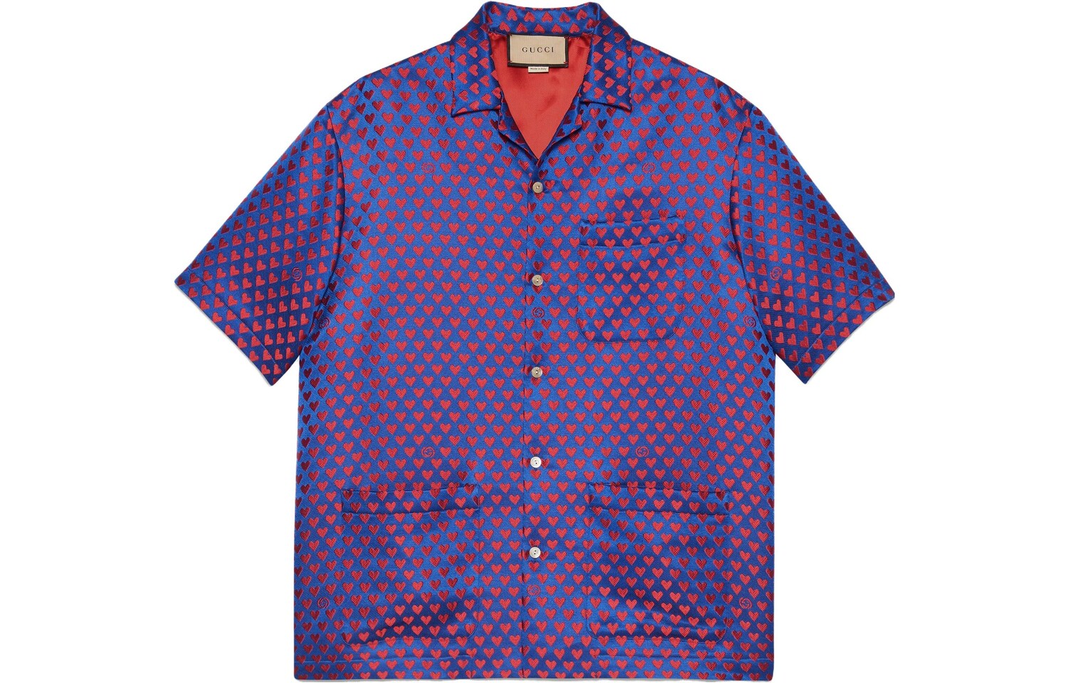 Рубашка мужская синяя Gucci, синий 
Рубашка мужская синяя Gucci, синий