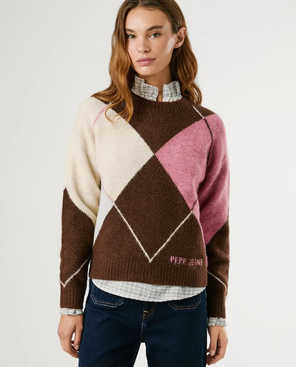 Женский джемпер с круглым вырезом и ромбовидным узором Pepe Jeans, темно-коричневый
Женский джемпер с круглым вырезом и ромбовидным узором Pepe Jeans, темно-коричневый