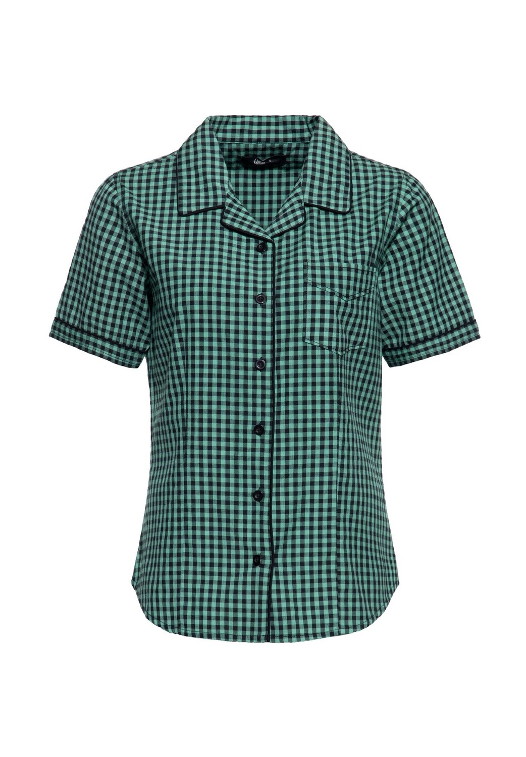 Рубашка с короткими рукавами и воротником с лацканами QUEEN KEROSIN, мятный
Рубашка с короткими рукавами и воротником с лацканами QUEEN KEROSIN, мятный