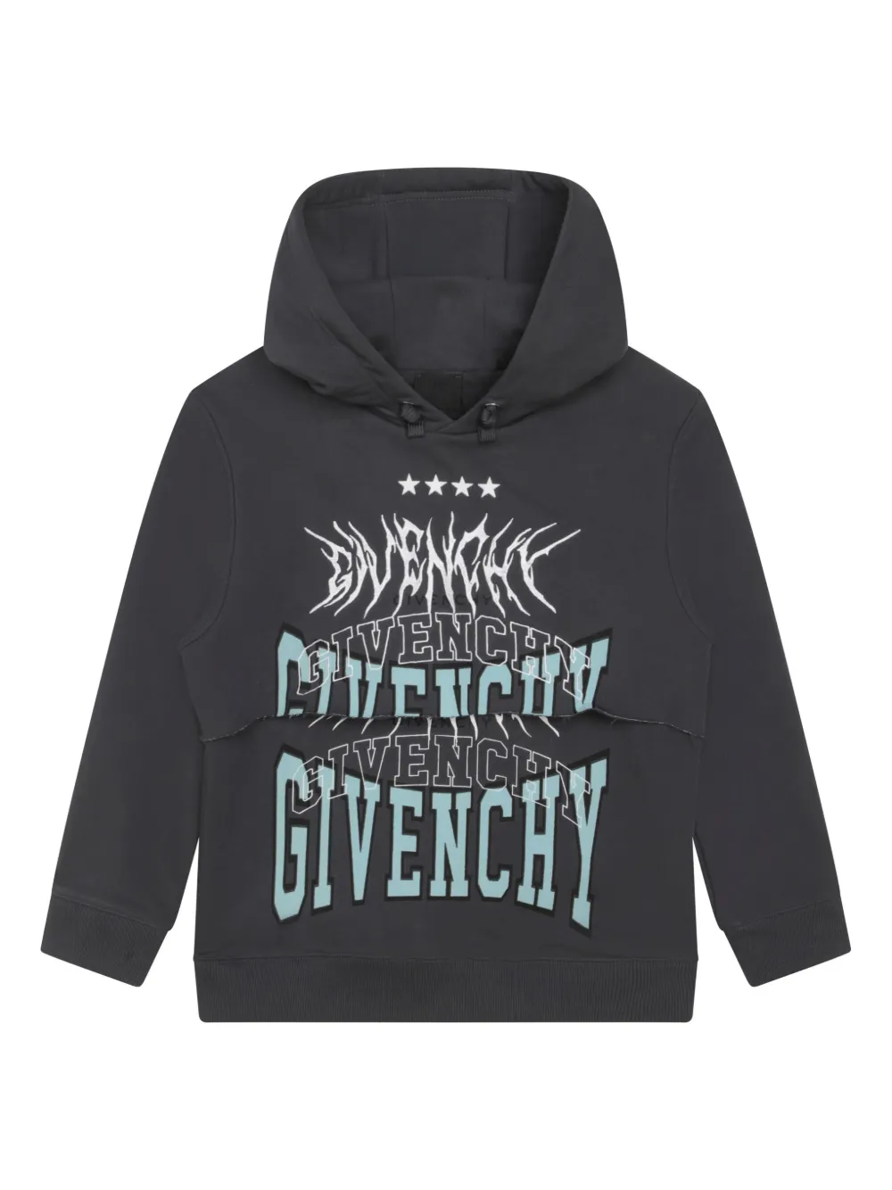 Худи с вышитым логотипом Givenchy Kids, серый 
Худи с вышитым логотипом Givenchy Kids, серый