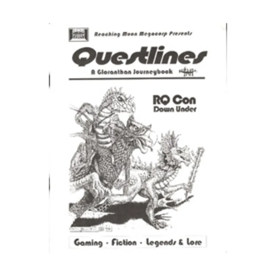 Questlines - A Gloranthan Journeybook, Glorantha/RuneQuest (Reaching Moon Megacorp Publications), мягкая обложка
Questlines - A Gloranthan Journeybook, Glorantha/RuneQuest (Reaching Moon Megacorp Publications), мягкая обложка