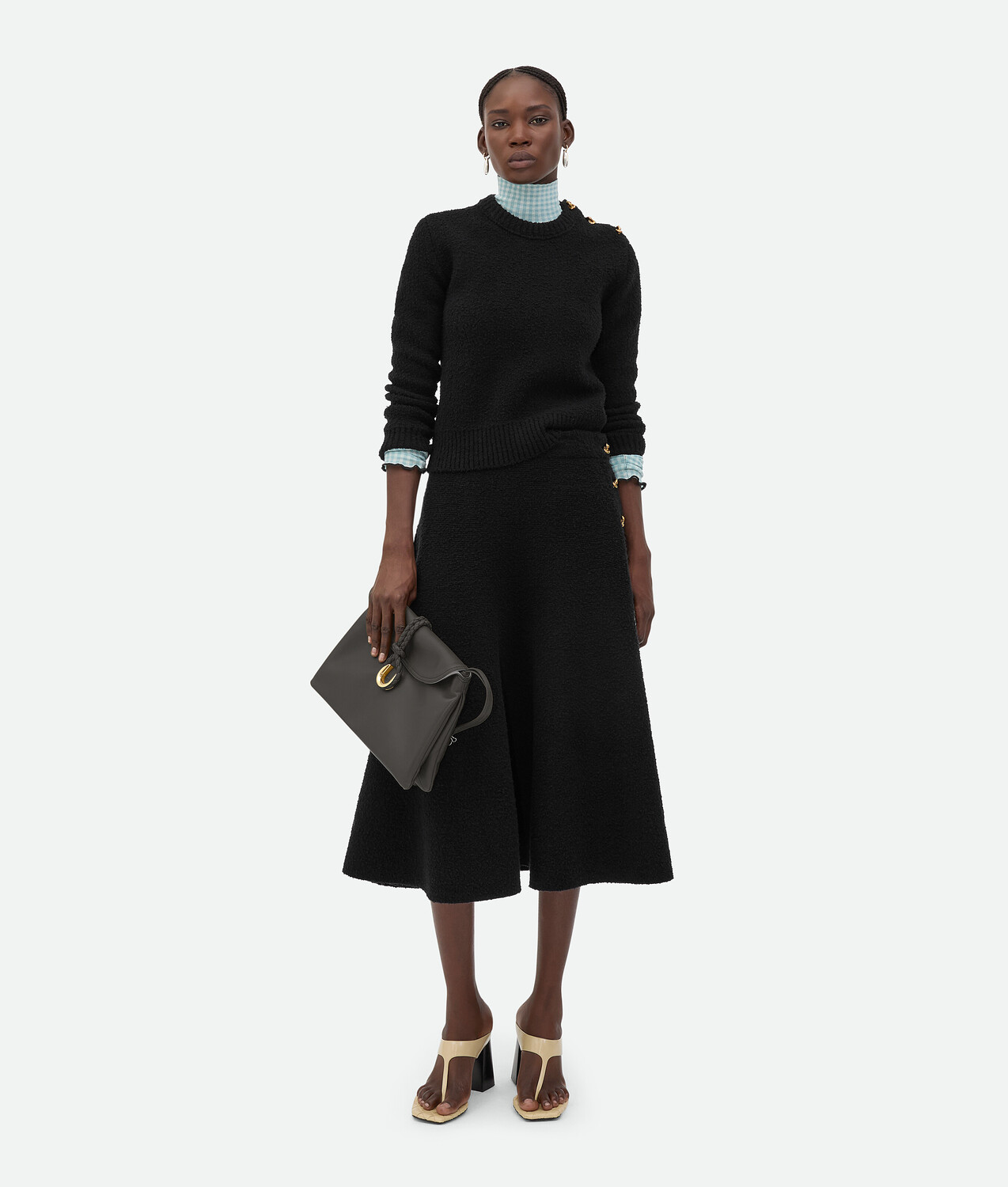 Джемпер из шерстяной пряжи букле Bottega Veneta, черный
Джемпер из шерстяной пряжи букле Bottega Veneta, черный