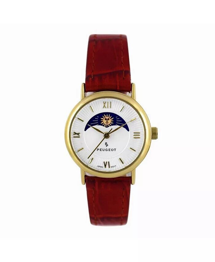 Женские золотые часы с фазой Солнца и Луны, 26 мм, с коричневым кожаным ремешком Peugeot, золото
Женские золотые часы с фазой Солнца и Луны, 26 мм, с коричневым кожаным ремешком Peugeot, золото