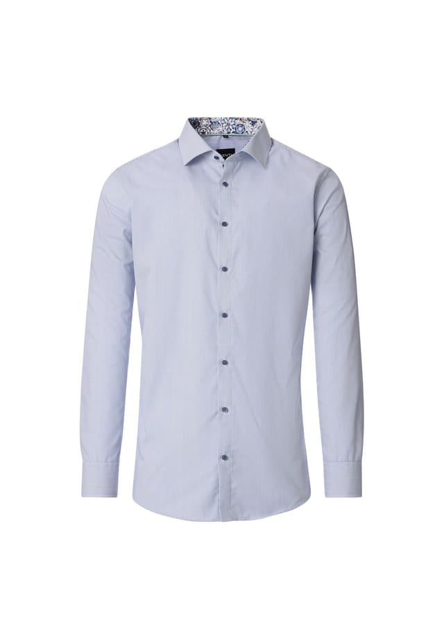 Деловая рубашка в полоску современный крой Venti, голубой 
Деловая рубашка в полоску современный крой Venti, голубой