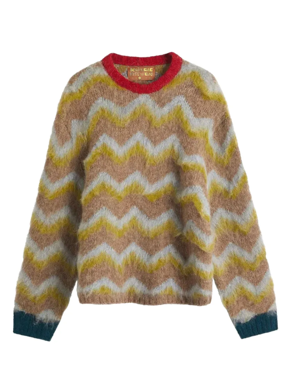 Свитер из смесовой шерсти с узором зигзаг Brain Dead, коричневый
Свитер из смесовой шерсти с узором зигзаг Brain Dead, коричневый