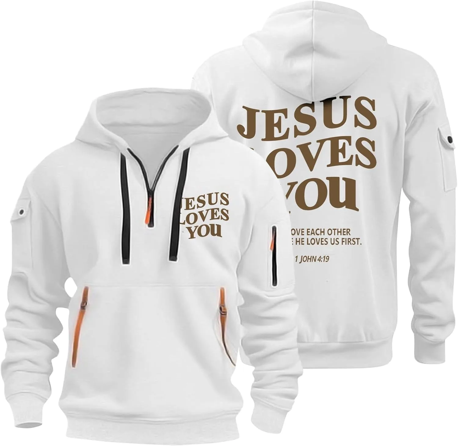 Толстовка с капюшоном для мужчин, 1/4 молния, длинный рукав, с карманами FQZWONG
Толстовка с капюшоном для мужчин, 1/4 молния, длинный рукав, с карманами FQZWONG