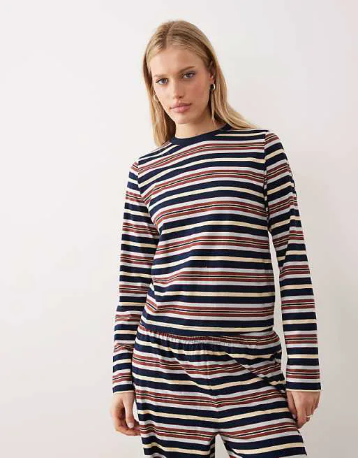 Пижамный топ с длинными рукавами ASOS DESIGN Taylor в темно-синюю, желтую и коричневую полоску
Пижамный топ с длинными рукавами ASOS DESIGN Taylor в темно-синюю, желтую и коричневую полоску