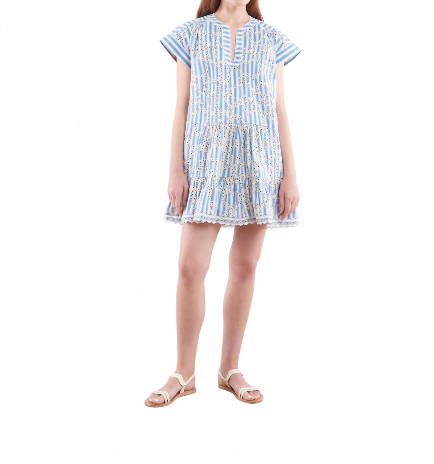 Эшли-Б Платье в полоску яхтенную цвет слоновая кость Saloni
Эшли-Б Платье в полоску яхтенную цвет слоновая кость Saloni