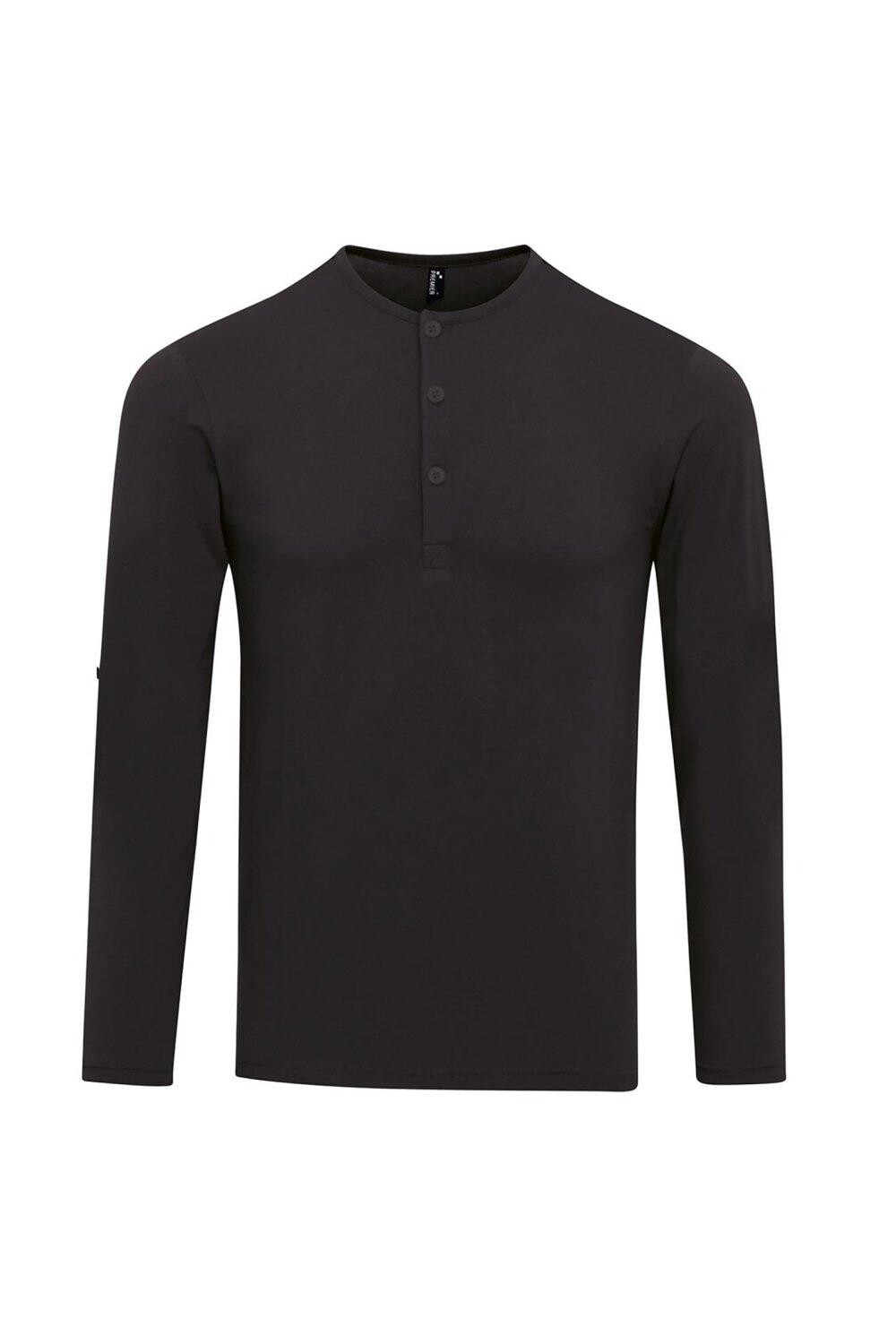 Длинная футболка John с рулонными рукавами Premier, черный 
Длинная футболка John с рулонными рукавами Premier, черный