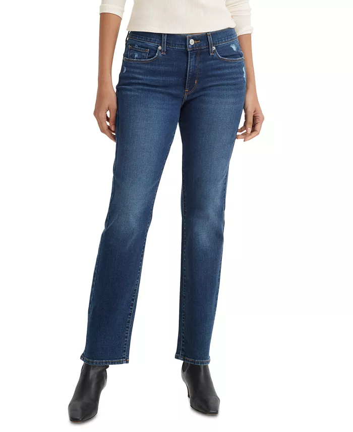 Женские классические джинсы средней посадки с прямыми штанинами Levi's, синий
Женские классические джинсы средней посадки с прямыми штанинами Levi's, синий