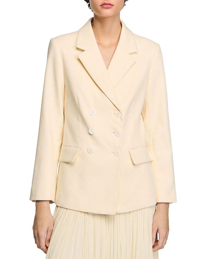Двубортный пиджак Sandro, слоновая кость/кремовый
Двубортный пиджак Sandro, слоновая кость/кремовый