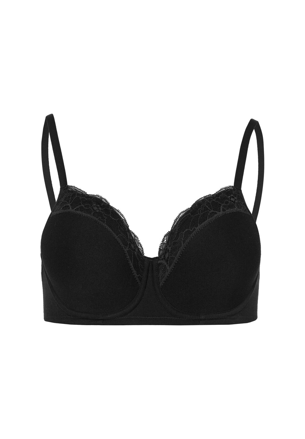 Бюстгальтер из хлопкового кружева с чашками HANRO, черный
Бюстгальтер из хлопкового кружева с чашками HANRO, черный