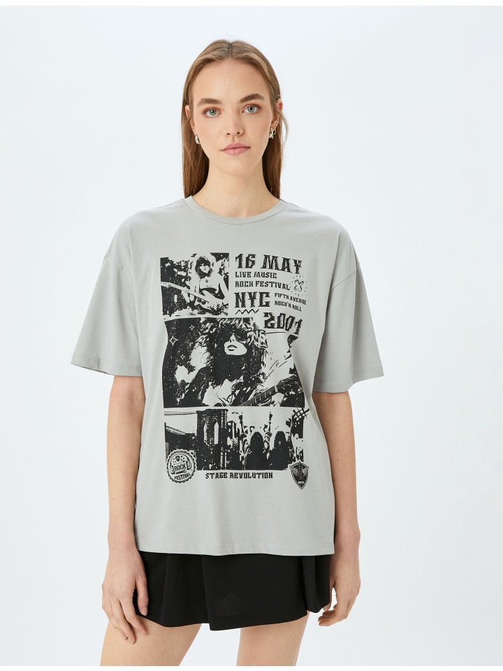 Футболка KOTON, серый 
Футболка KOTON, серый