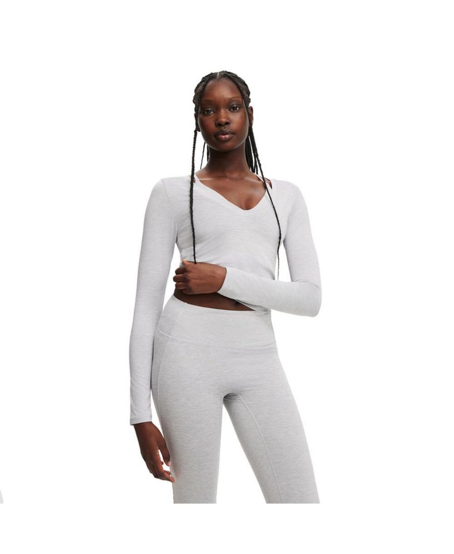 Женская спортивная ультрамягкая футболка с длинным рукавом и глубоким вырезом COTTON ON, Light grey marle
Женская спортивная ультрамягкая футболка с длинным рукавом и глубоким вырезом COTTON ON, Light grey marle