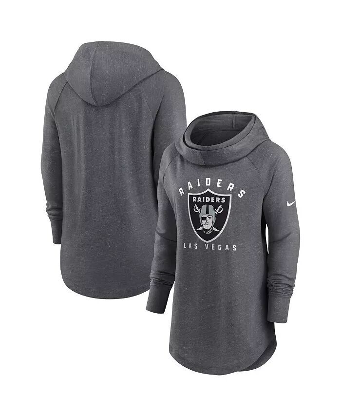 Женский пуловер с капюшоном цвета Хизер уголь Las Vegas Raiders реглан с воронкообразным вырезом Nike
Женский пуловер с капюшоном цвета Хизер уголь Las Vegas Raiders реглан с воронкообразным вырезом Nike