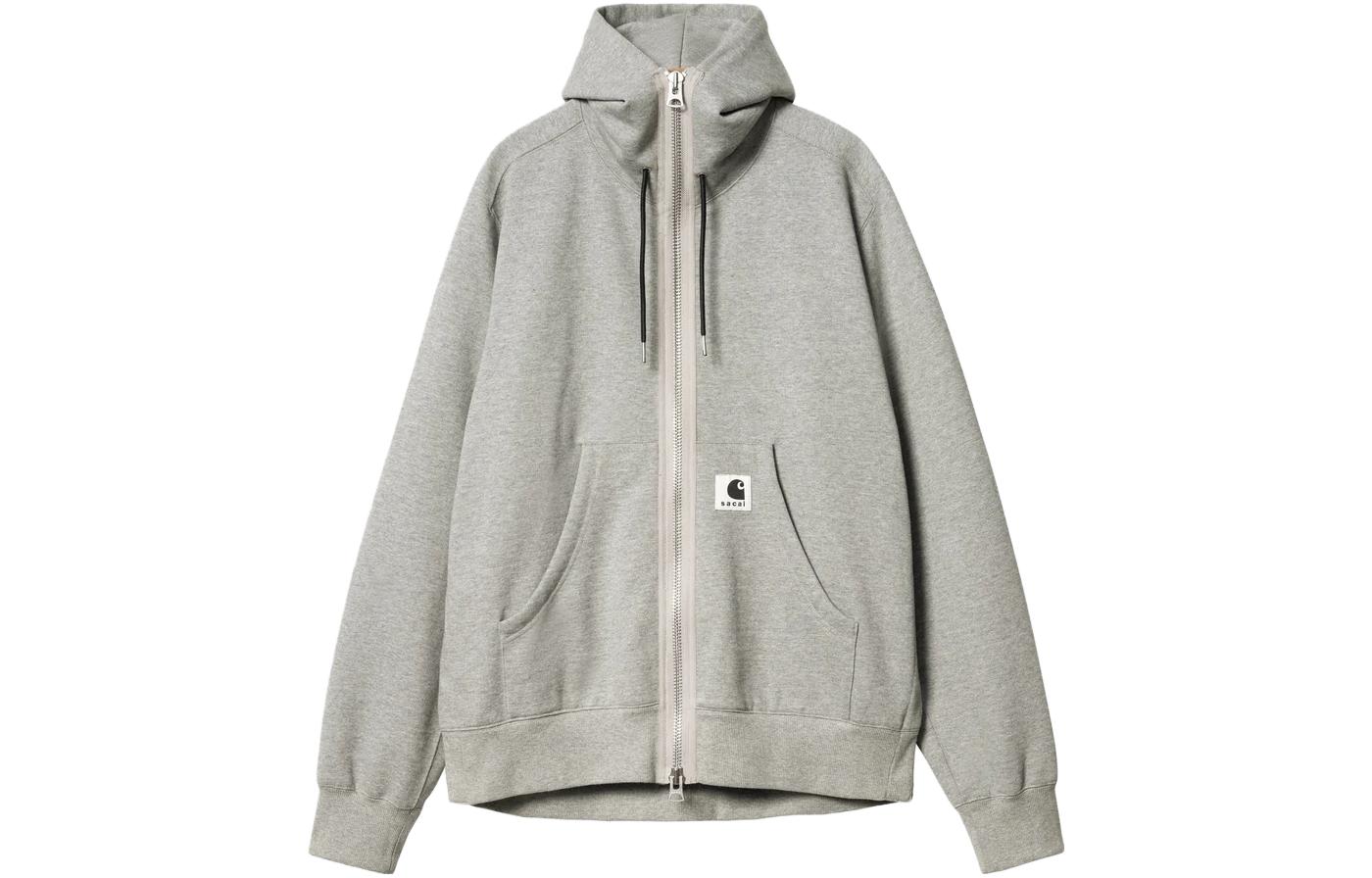 X Carhartt Wip Худи Sacai, серый 
X Carhartt Wip Худи Sacai, серый